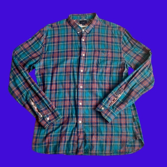 PAUL SMITH 100% Organic Cotton Plaid Button Down Shirt - Picture 1 of 6